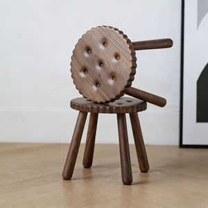 Taburete de Madera de Nogal Negro Norteamericano, Taburete Pequeño Creativo para Sala de Estar, Taburete Bajo para Cambiar Zapatos para <span class=keywords><strong>Adultos</strong></span> y Niños - Product Image 1