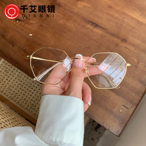 Montura octogonal de metal para gafas de mujer, montura completa, lentes anti UV y anti luz azul, material AC, diseño moderno. - Product Image 2