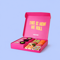 Boîtes à emporter de luxe pour sushis, type bento, pour boulangerie, pâtisserie, donuts, sushis, emballage fantaisie pour sushis