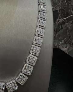 Collier cubain personnalisé serti de pierres, en argent sterling plaqué or et pierres de moissanite étincelantes, pour accessoires streetwear - Product Image 5