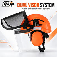 Casque de sécurité pour tronçonneuse forestière HBC avec écran facial en maille métallique, casque de protection pour arboriculteur, abattage d'arbres, coupe de bois