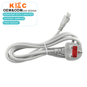 UK BS1363 3 Pin Fused Plug to IEC C5 Power Cord 0.75mm² Grey Laptop Power Cable - Product Image 3