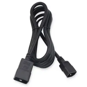 OEM Factory Supply 5Ft Heavy Duty Sjt 14 Awg 1.5M Computer Power Cord Iec C19 To C20 Power with Z Lock Extension Copper Cable