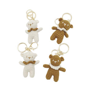Porte-clés rond en peluche douce fait main 2025, adorable ours en tricot, accessoires <span class=keywords><strong>pour</strong></span> sac, petits articles de bricolage, <span class=keywords><strong>bijoux</strong></span> tissés - Product Image 6