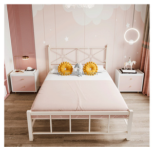 Кованая кровать 1,5 м, железная каркасная кровать 1,2 м для арендного жилья, домашнего использования, квартиры, детская односпальная кровать, одноярусная двуспальная кровать - Product Image 4