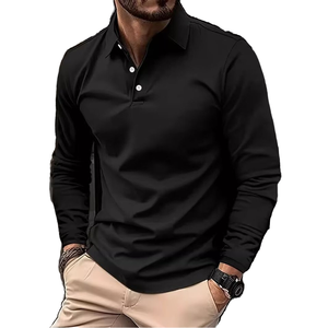 HEALY, Polo de manga larga con estilo para hombre de alta calidad, camisa informal para hombre, diseño informal ajustado, versátil para uso diario - Product Image 1