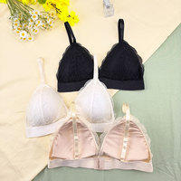 Soutien-gorge triangle élégant en dentelle multicolore à faible MOQ, bralette douce et respirante pour le yoga, le sommeil et les rendez-vous