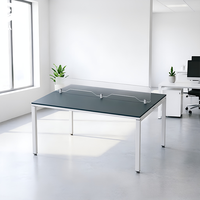 Poste de travail modulaire en panneaux de bois pour 2 personnes, 120x120x75cm, mobilier commercial moderne