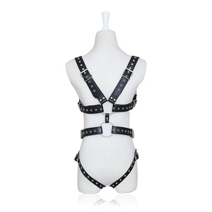 Corset à anneaux en fer, <span class=keywords><strong>poitrine</strong></span> <span class=keywords><strong>nue</strong></span>, body sexy à trois points, harnais de bondage, jouets sexuels BDSM - Product Image 5