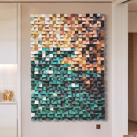 Décoration Murale Multifonctionnelle de Luxe en Mosaïque de Bois 3D pour Hôtels, Œuvre d'Art Personnalisée Art Déco, Vase Mural pour Hôtellerie