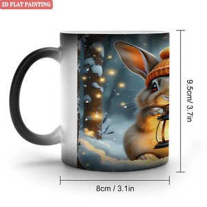 Frosted Black <b>Ceramic</b> <b>Mug</b> 11oz Heat Sensitive Color Changing Magic Drinking Cup - Product Image 1