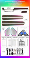 Kit d'éclairage d'ambiance intérieur LED Symphony pour Honda Accord 10ème génération 2018-2022 - Accessoires de bande lumineuse d'ambiance