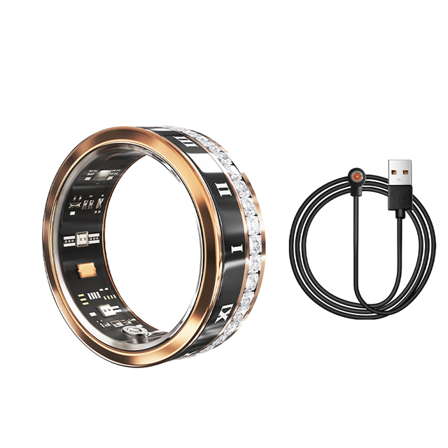 V2 Smart Ring IP68 Diamond-Encrusted Heart Rate Fitness TrackerHealth Blood Oxygen Sport Sleeping Monitor Blood Oxygen Testing