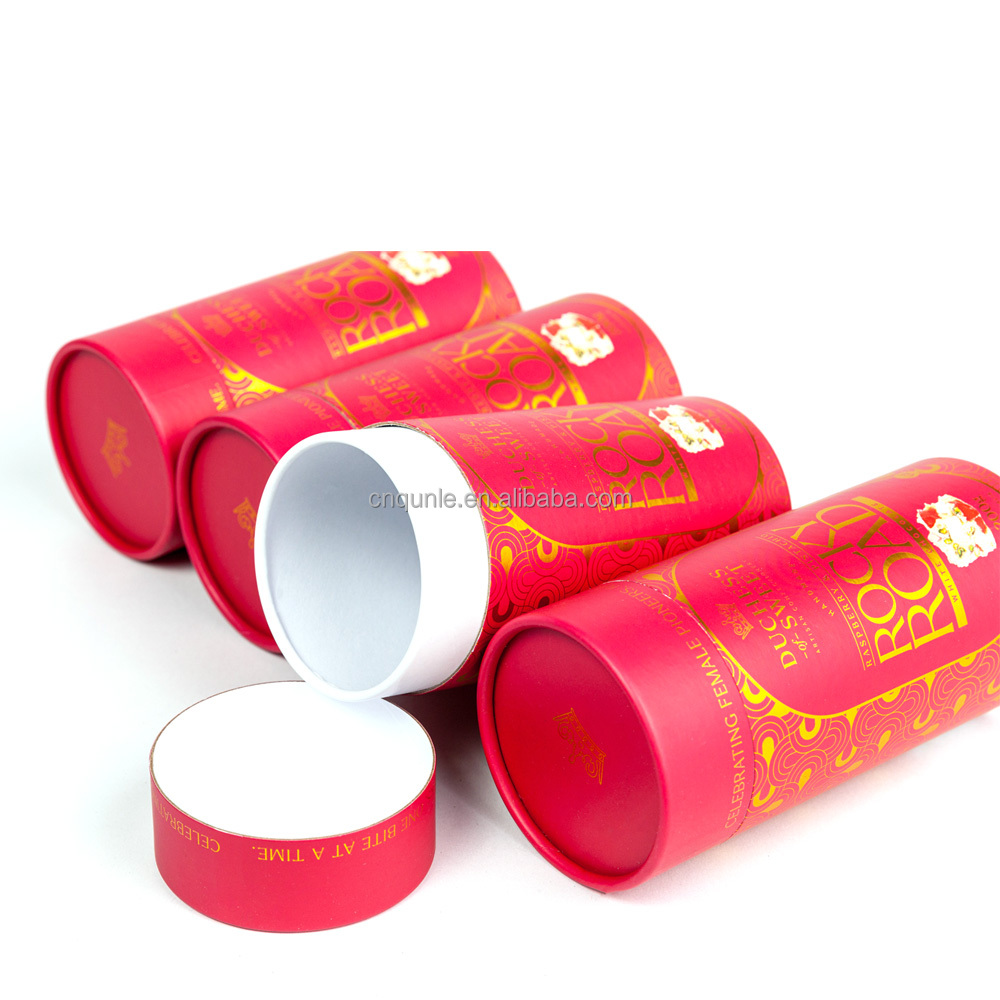 recyclable cylinder package box for candle black candle packaging boxes with silver stamping