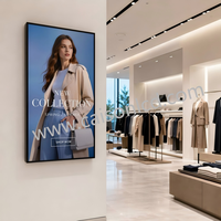 Écran numérique extérieur haute luminosité 32-65 pouces pour vitrine de magasin, 2K/4K, 300-1500 nits, machine publicitaire murale