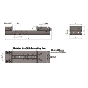 Tornillo de Banco Modular de Precisión con Mordazas Deslizantes 33.40x60mm - Product Image 2