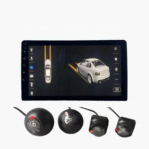 Dokunmatik ekran 9/10 inç Android radyo ile 360 kamera araba navigasyon 360 Panorama 3D kamera Android Gps Stereo