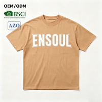 Private Label Vintage 250GSM Schwergewichtiges Baumwoll-T-Shirt mit Kundenspezifischem Übergroßem Unisex-Design, Einfarbig mit Strass-Siebdruck für Herren