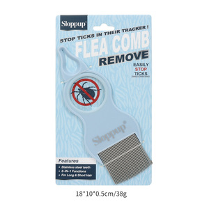 หวีกำจัดเห็บหมัดสำหรับสัตว์เลี้ยง Sloppup แบบซี่ถี่ สำหรับสุนัขและแมว ช่วยแก้ปัญหาขนพันกันและกำจัดขนหลุดร่วง - Product Image 6