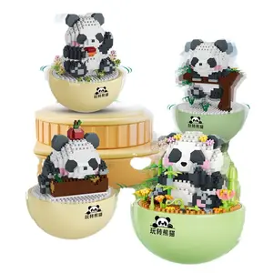 P1274-P1277 Panda Tumbler Spielzeug Bambus niedlich kreative Dekoration Baustein Ziegel Kunststoff Spielzeug Geschenk Kinder Mädchen Jungen