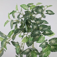 Plante artificielle tropicale en forme de cœur, faux Taro Bush, feuillage suspendu pour décoration murale verticale moderne