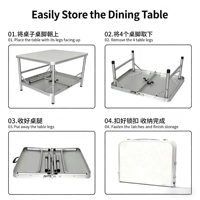 Table pliante d'extérieur en alliage d'aluminium avec extensions, table de pique-nique et de camping portable, design moderne