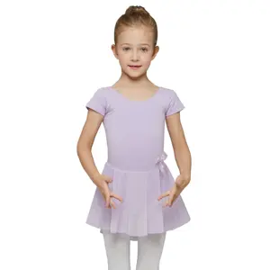 Детское балетное платье с коротким рукавом, юбка-трико для танцев, 2022