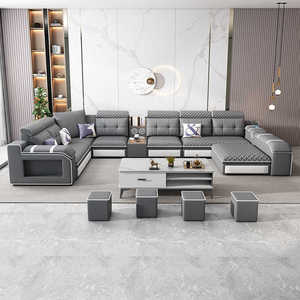 Eenvoudige en moderne, op maat gemaakte hoekbankcombinatie met afneembare, wasbare kattenkrabstof, woonkamer, bank zonder wasbare stof - Product Image 2