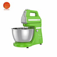 Batteur sur socle électrique 300W 5 vitesses, en acier inoxydable, avec bol mélangeur 4,5L, crochet pétrisseur, tête inclinable et éjecteur de fouets pour