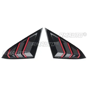 For Honda Civic 10th Gen 2016-2020 Body Kit Carbon Fiber Look Rear <b>Window</b> Side <b>Vent</b> Shutter Louver Cover Trim Car Accessories - Product Image 6