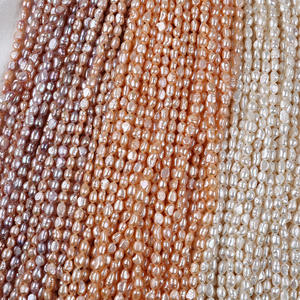 Zhuji 6-7mm White <b>Powder</b> Purple Pearl Natural Freshwater Baroque Loose Pearl for DIY Necklace Bracelet <b>Pink</b> Potato Shape - Product Image 1