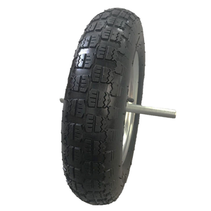 13 Inch Pneumatic Rubber <strong>Tire</strong> with Aluminium Steel Rim Axle Adjustable Sleeve Length 350-8 for <strong>Wheelbarrow</strong> New - Product Image 1