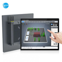 PC industriel sans ventilateur en alliage d'aluminium 17 pouces, écran tactile PCAP IP65 1280x1024 DDR4 J1900 J4125 Core I3 I5 I7 CPU en stock