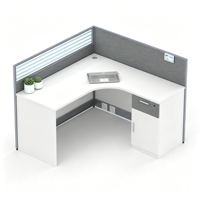 Poste de travail individuel en L pour bureau, cloison d'angle, bureau de personnel, table de travail de type L