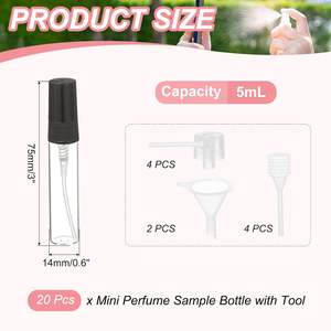 Frascos de Perfume de Vidrio Transparente de 2ml 3ml 5ml 10ml con Pulverizador, Envase Pequeño - Product Image 4