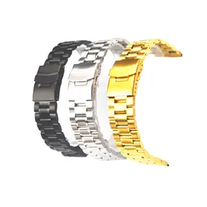 En stock, ceinture de montre économique solide, boucle pliante, 18mm, 20mm, 22mm, 24mm, bracelet de montre en métal