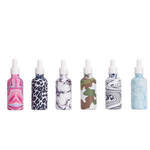 Custom Essential Oil <b>Bottle</b> Marble Leopard Print Frosted Glass <b>Dropper</b> <b>Bottle</b> For Cosmetics - Product Image 2