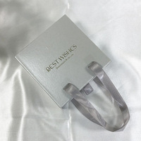 Boîte cadeau à bijoux avec cordon de serrage et sac à main assorti, étui rigide en papier avec voile d'or et meilleurs vœux pour boucles d'oreilles, colliers et bagues