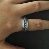 Anneaux en argent sterling 925 véritable, style rétro, rotatifs, porte-bonheur, avec inscription tibétaine Om Mani Padme Hum, pour hommes et femmes