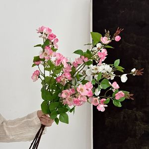 Flores Artificiales de Manzano, Flores de Seda Blancas y Rosas, Estilo Oriental, Decoración Realista para el Hogar, Accesorios para Bodas - Product Image 3