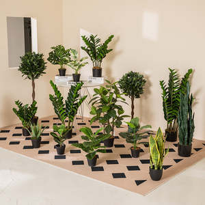 نباتات اصطناعية نبات ثعبان مع خضرة سوداء مزيفة نباتات اصطناعية fagave مثالية في وعاء - Product Image 2