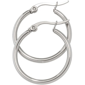 보통 스테인리스 디자인된 매우 얇은 굴렁쇠 귀걸이 - Product Image 1
