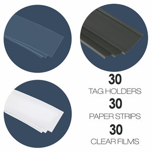 C15/C20/C25/C30/C40/C50 Porte-étiquette <span class=keywords><strong>Bande</strong></span> magnétique profilée en C avec PVC transparent et papier blanc - Product Image 3