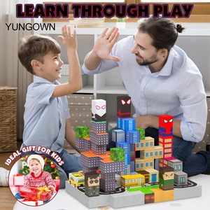 Set di Costruzioni Magnetiche Spider-Man 150 Pezzi, Tema Vulcano, Blocchi <span class=keywords><strong>Colorati</strong></span> in Plastica Magnetica per Bambini 4-6 Anni, Certificato EN71 - Product Image 6