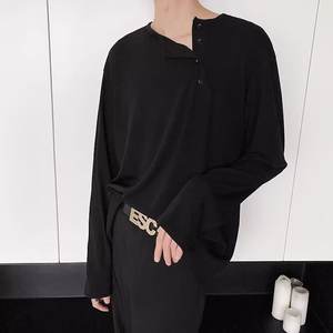 Camiseta Deportiva Holgada de Manga Larga, Elástica, Ajustada, con Cuentas Vintage, Transpirable, de Color Sólido - Product Image 4