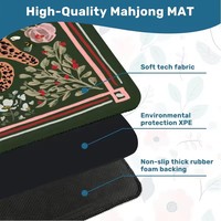 Tapis de table pliable portable en microfibre résistant à l'eau, motif léopard, Mahjong américain de luxe personnalisé