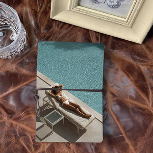 Diario A6 con cierre de cordón Bonito regalo <span class=keywords><strong>para</strong></span> los jefes de departamento Como muestra de respeto con la mujer <span class=keywords><strong>Bikini</strong></span> Tumbona Impresión de mesa de billar - Product Image 1