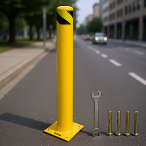 เสากั้นจราจร Vevor Safety Bollard ขนาด 48x4.5 นิ้ว ผลิตจากเหล็กเคลือบสีฝุ่น พร้อมสลักยึด - Product Image 2