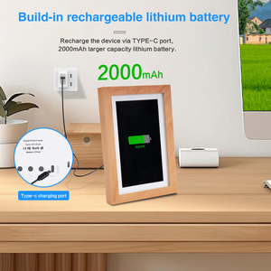Màn hình hiển thị 7-inch cho hình ảnh và video phát lại điện tử Wifi P2P gỗ sồi Khung ảnh kỹ thuật số 2000mAh quà tặng doanh nghiệp - Product Image 4