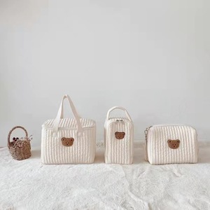 Nouveau <span class=keywords><strong>Sac</strong></span> à Langer Matelassé Doux <span class=keywords><strong>pour</strong></span> Maman Maternelle, Broderie Coton Épaule, Motif Ourson en Peluche, <span class=keywords><strong>Sac</strong></span> de Naissance Grande Taille - Product Image 6